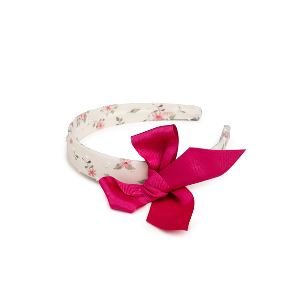 Bandolete Flores com Laço Rosa