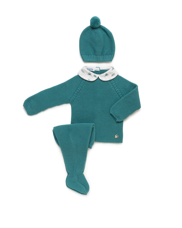 Conjunto 3P Calça + Camisola c/gola + Gorro