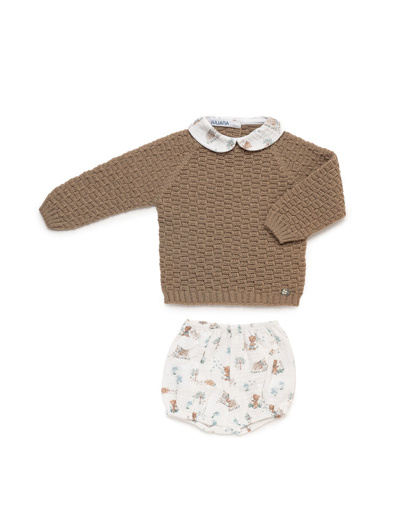 Conjunto Camisola Malha + Fofo Ursinhos