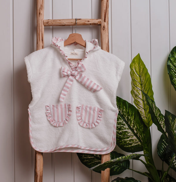 Poncho Menina Pink Stripes